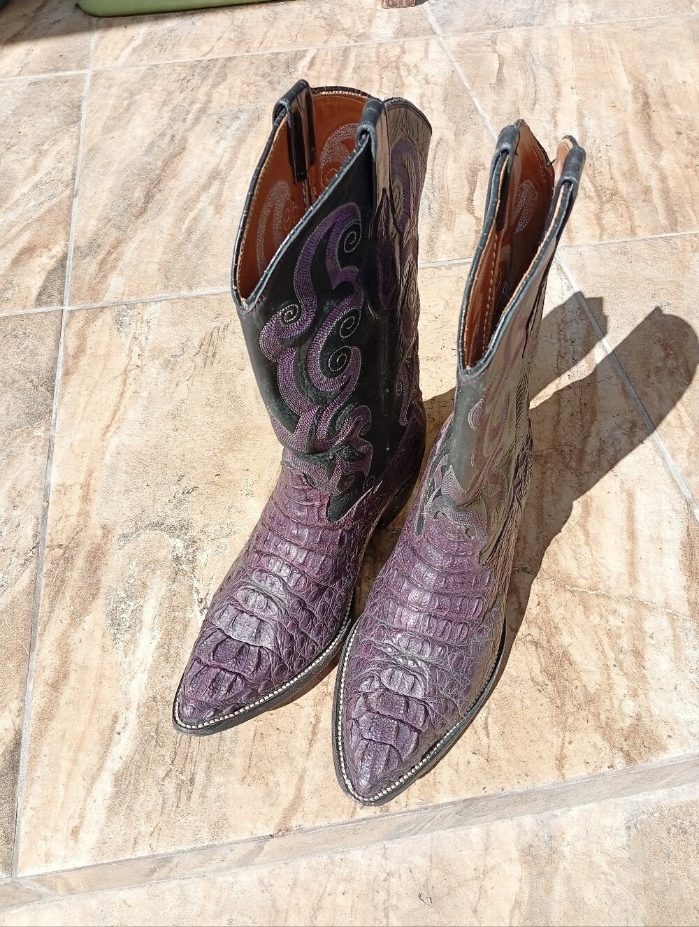 Custom Made Men's Purple Exotic Leather Western Boots ∆free Shipping∆